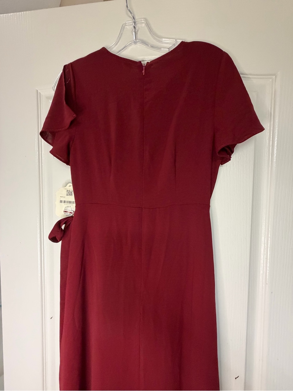 Altar'd State NWT Springvale Burgundy Wrap Maxi Dress Flutter Sleeve Tie Waist S - Picture 11 of 13
